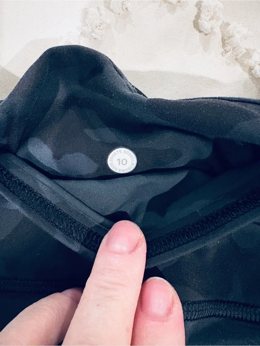 lululemon Black Athletic Leggings with Subtle Camo Detail